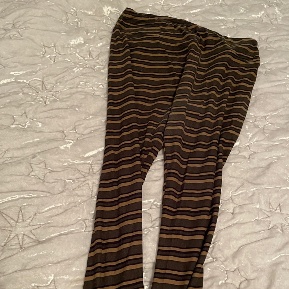 LLR striped green leggings